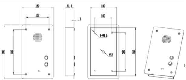 Handsfree Stainless-Steel Dual Push-Button Dialer Telephone