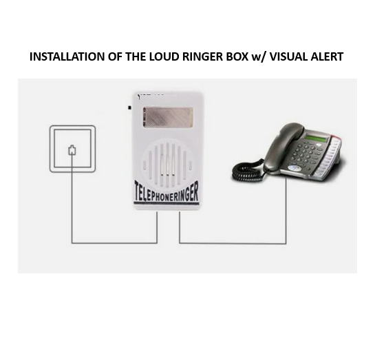 Loud Telephone Ring Ringer Sound Amplifier w/ Visual Alert